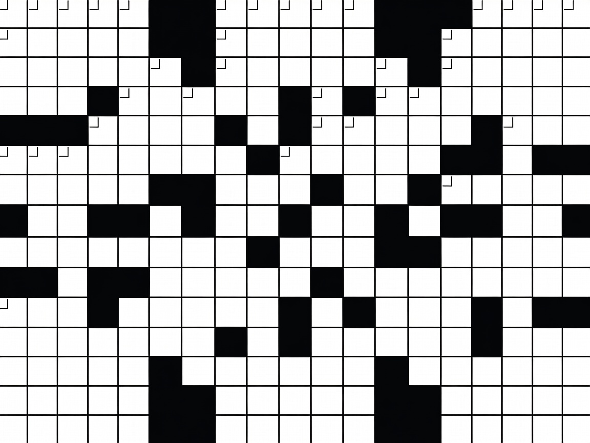 Crossword grid with black squares and clue numbering for crossword puzzles