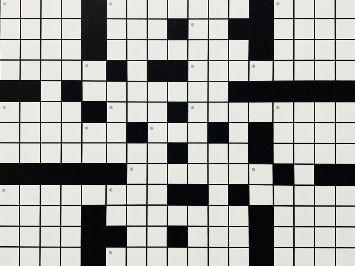 Crossword grid showing checked letters, black squares and clue numbering