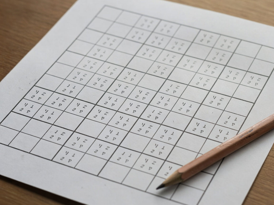 Sudoku puzzle with pencil marks and candidate numbers