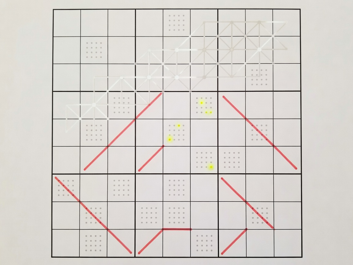 Sudoku grid with candidate notes showing elimination techniques