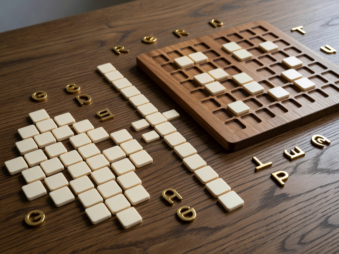 Letter tiles arranged for anagrams, word ladders and grid-based word games